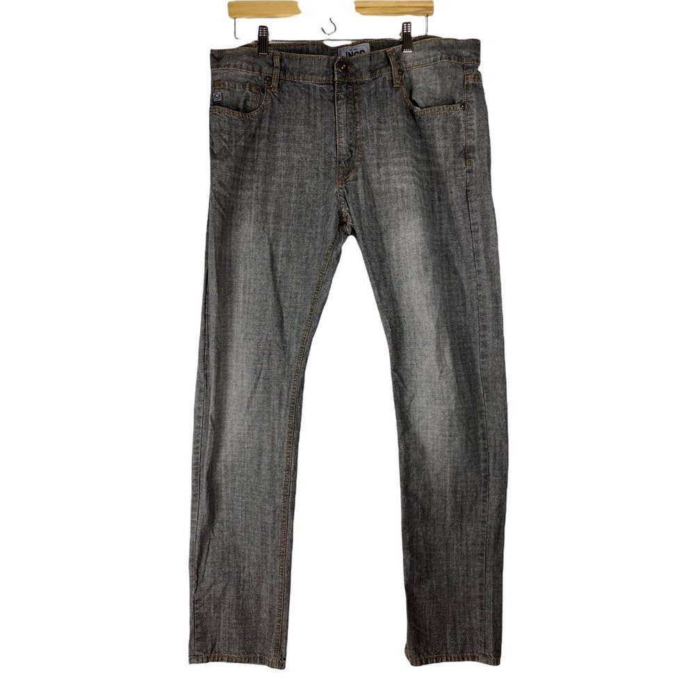 JNCO Mens Skinny 179 Slim Jeans Blue Whiskered Dark Wash Faded Pockets 38 X 34